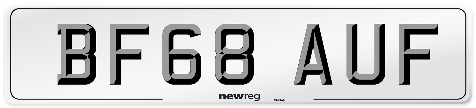 BF68 AUF Number Plate from New Reg